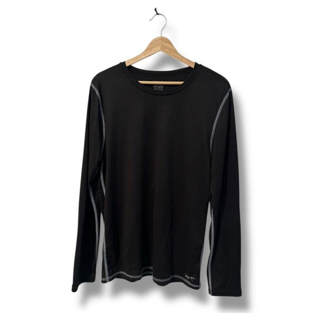 Reebok Men's Black Top Long Sleeve Crew Neck Performance Underwear Size M